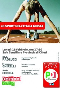 Lo Sport nell'Italia Giusta Iniziativa 18 feb Chieti