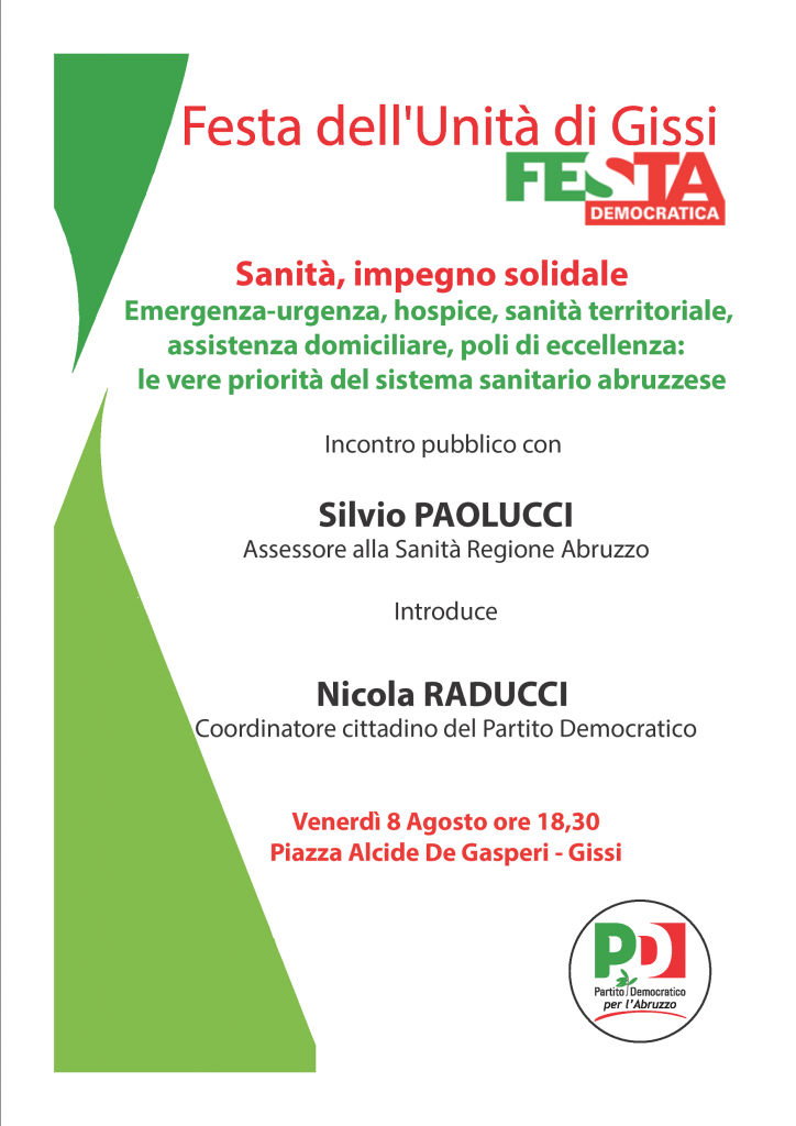 sanità 8 agosto + GISSI+abruzzo+silvio paolucci