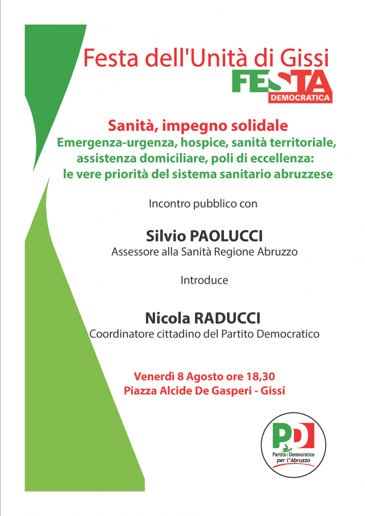  sanità 8 agosto + GISSI+abruzzo+silvio paolucci